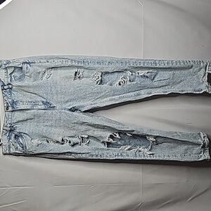 Mom major distressed stone wash raw hem jeans sz 15